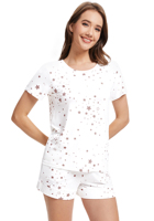 Ensemble de pyjamas RTS pour femmes, vêtements de nuit à manches courtes rafraîchissants, shorts en tricot doux, ensembles de pyjamas en viscose de bambou