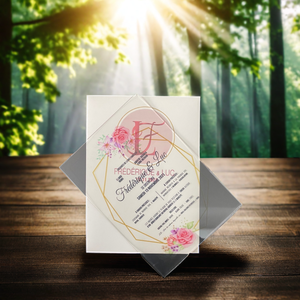 <span class=keywords><strong>Tarjeta</strong></span> de invitación de fiesta de cumpleaños y boda de acrílico transparente Panel de plexiglás creativo para tarjetas de regalo de eventos - Product Image 3