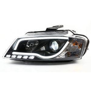 Ensemble de phares JSL pour <span class=keywords><strong>Audi</strong></span> <span class=keywords><strong>A3</strong></span> modèle 08-12, lumière LED modifiée, guide de lumière diurne, lentille bi-xénon, phare xénon - Product Image 2