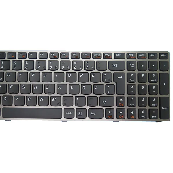 Teclado para portátil Lenovo N585, N586, G780, Alemania, GR, MP-10A36DO-686CW, V-117020WK2-GR, 25201829, con marco negro