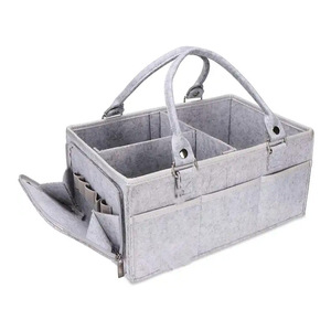Organisateur de couches rectangulaire en tissu feutré grande capacité, sac de rangement portable et léger pliable pour couches de bébé, sac fourre-tout pour la crèche - Product Image 4