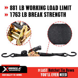 Ergonomischer US-Standard 15 Fuß Langer Gurt mit Gummigriff Ladungssicherungsgurt Ratschengurt für Pickup-Truck-Ladefläche - Product Image 3