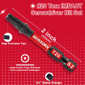Geinxurn 20 Stück Magnetic Impact Drive Bit PH2 S2 Stahl PhCross Slot Impact Screw driver Bits - Product Image 4