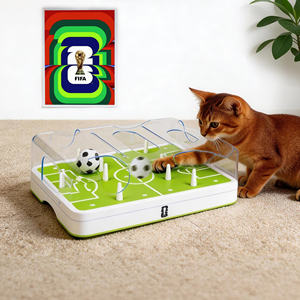 Jouet interactif pour animaux de compagnie sous licence officielle de la Coupe du monde <span class=keywords><strong>FIFA</strong></span>, distributeur de friandises pour chat en forme de terrain de football, labyrinthe de friandises pour réduire l'ennui - Product Image 6
