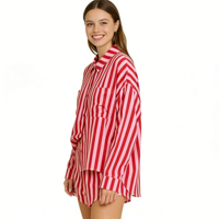 Beefey Wholesale Ensembles de pyjama pour femmes à manches longues et shorts, élégants, classiques, tendance, confortables, respirants, élégants et à devant lisse
