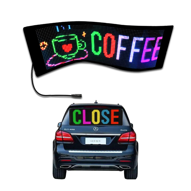 Taxi Led Flexible Display App Controlled Advertising Screen Car Rear Window Led Soft Screen Full-Color Subtitle Scrolling Screen
