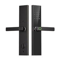 Serrure Intelligente pour Porte en Bois Compatible Tuya TTLock Modèle P3/ & Accès par Empreinte Digitale, Code et Carte Wi-Fi
