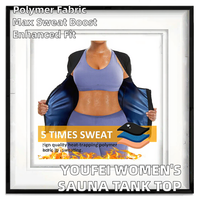 Tank Top Kompresi Ramah Lingkungan untuk Wanita, Baju Sauna Berkerudung Pelangsing Tubuh dengan Ritsleting, Penyangga Pinggang (Serat Poliester)