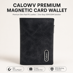 Cartera Magnética Delgada para Tarjetas, Tarjetero para Teléfono con Bloqueo RFID, Funda de Cuero PU para Teléfono, Estuche para Tarjetas Tipo Acordeón - Product Image 2