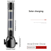 Marteau de sécurité multifonction rechargeable par USB, lampe torche LED, lampe de poche, échappatoire d'urgence automobile, lampe de secours solaire