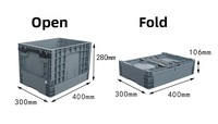 Grande caisse de rangement en PP pliable, boîte solide empilable, pliable, recyclable, caisse de manutention pour la logistique