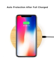 Logo personnalisé Chargeur sans fil en bambou Chargeur de téléphone sans fil en bois à induction 10W