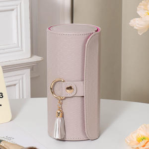 Wholesale Custom Small <b>Artificial</b> Softness Leather Pouch Jewelry Case Travel Accessory Storage Box Cosmetic Box - Product Image 4