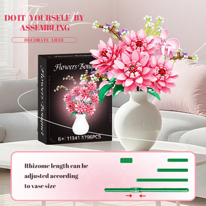 Woma Toys Set di Costruzioni Bouquet di Fiori 1796 Pezzi Senza Vaso (11341) - Product Image 5