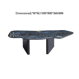 Meja Kopi Marmer <span class=keywords><strong>Jade</strong></span> Biru Mewah Bentuk Tidak Beraturan untuk Hotel, Villa, Ruang Tamu, Furnitur Rumah Kelas Atas - Product Image 5