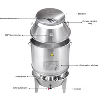 Rôtissoire Verticale en Acier Inoxydable pour Poulet et Canard à la Française, Double Alimentation Gaz, Barbecue, Four de Rôtissage Économe en Énergie et Facile à Utiliser