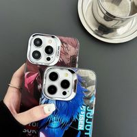 Dessin animé couleur argent impression Anime étui de téléphone portable couverture arrière rigide pour iPhone 16 15 14 Plus 13 12 11 Pro Max