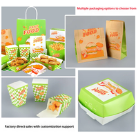 Ensembles d'emballages alimentaires jetables résistants à la graisse, boîtes en papier, sacs et enveloppes personnalisables pour hamburgers, poulet frit, nuggets, frites
