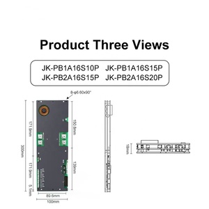 Système de gestion de batterie (BMS) JKBMS 16S 200A pour batteries lithium-ion 48V avec prise en charge parallèle RS485 CAN BT PCBA JK-PB2A16S20P (8S~) - Product Image 2