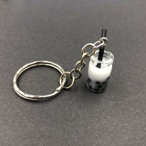 New Women/Men's Fashion Handmade Pearl Milk Tea Coffee Cup <b>Key</b> <b>Chains</b> <b>Key</b> Rings Alloy Charms Gifts - Product Image 5