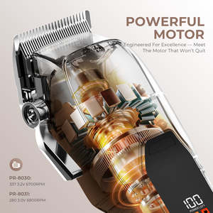 Nueva Llegada Potente Motor Eléctrico Recargable <span class=keywords><strong>Mejor</strong></span> Máquina Cortadora de Pelo Profesional Clippers Trimmer Set para Barbero - Product Image 5