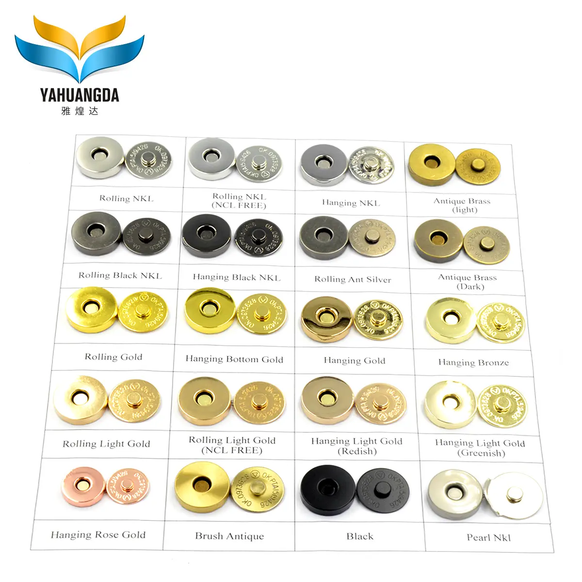 Magnet Button For Leather Bags Magnetic Snap With Blank For Leather Handbag10*2mm 14*2mm 18*2mm