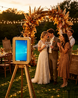 Trépied portable réglable en bois double face élégant et personnalisé pour appareil photo/iPad avec écran tactile et connectivité Bluetooth/Wi-Fi