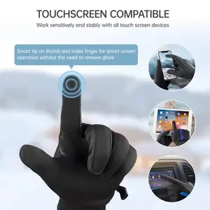 Gants de cyclisme sportifs de haute qualité, chauffe-mains pour motards, doigts entiers, écran tactile, hiver, extérieur, décontracté, polyester jacquard, personnalisable - Product Image 4