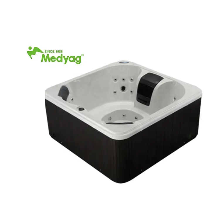 Medyag USA Whirlpool Bathtub Hydrotherapy Spa Hot Tub 4 Persons Mimi Heater Acrylic White Bathtubs