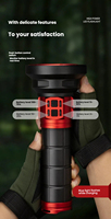 Linterna LED Táctica de Alta Potencia y Largo Alcance, Recargable Tipo-C, Zoom Telescópico, Enfoque Ajustable, IP65 Impermeable, 20000 Lúmenes