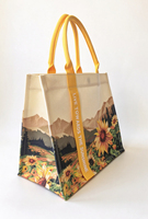 Sacs fourre-tout en toile à motif floral pour femme avec logo personnalisé, fermeture à bouton, taille 14 pouces, pour un usage quotidien