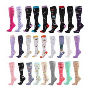 Chaussettes de compression à faible MOQ en stock, 200 modèles, emballage personnalisé OEM, logo de marque privée, chaussettes de compression hautes pour grossistes - Product Image 4