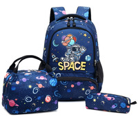 Ensemble de Sac à Dos Décontracté Léger Imperméable et Durable pour Garçons avec Motif Dessin Animé