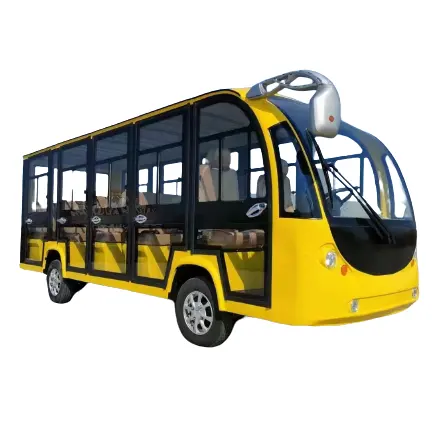 Pil gücü 14 kişilik kapalı gezi otobüsü 72V200ah pil 7500W AC Motor