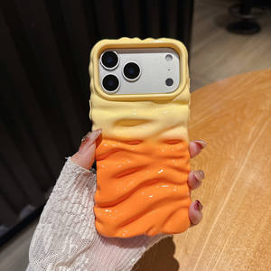 Coque pour iPhone 16 Pro Max, haut de gamme, 3D personnalisée, couleur contrastée, plissée, grande fenêtre, antichoc - Product Image 2