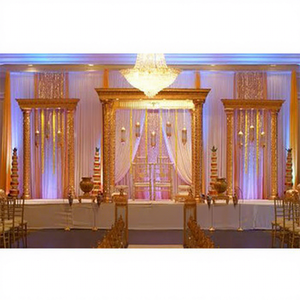 Ensemble de Mandap de mariage doré scintillant, ensemble de Mandap de mariage indien doré, ensemble de Mandap de mariage pour la Guyana et la Nouvelle-Zélande - Product Image 1