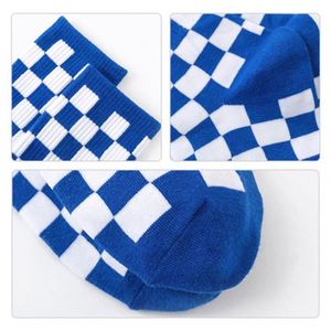 Wholesale Cotton Chessboard Checkered Medium Tube Trendy Sports Cycling <b>Socks</b> - Product Image 4