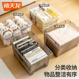 Boîte de rangement en plastique rectangulaire transparente avec couvercle pour l'organisation des vêtements et des jouets 6333 - Product Image 3