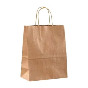 Custom Eco-Friendly Kraft <b>Paper</b> Tote Bags Logo Printed Shop Packaging Gifts Kraft <b>Paper</b> Shopping Bags with Rope Handle - Product Image 3