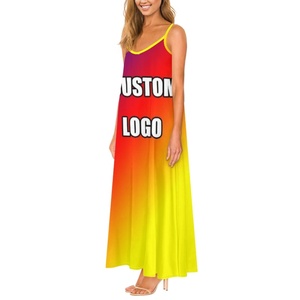 Drop Shipping gradiente polinesiano tribale Marshall Casual alla moda senza maniche Plus Size ampio abito lungo a Spaghetti nero - Product Image 5