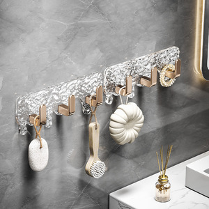 Glacier Style Three <b>Hook</b> Set Silver Rose Gold Adhesive <b>Bathroom</b> <b>Hooks</b> Traceless Storage Robe <b>Hooks</b> - Product Image 3