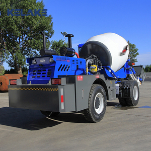Camion malaxeur à béton autochargeur KELAKE bleu, malaxeur mobile avec moteur pour chantier de construction - Product Image 2