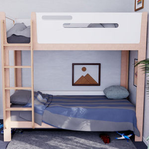 Litera de madera sólida para niños, cama alta y baja multifuncional con <span class=keywords><strong>escalera</strong></span> y estantes de almacenamiento, muebles modernos de dormitorio - Product Image 1