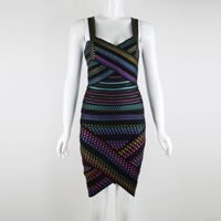 En gros Sexy Solide Motif Dos Nu Arc-en-ciel pour Bandage Mini Robe pour Femmes Naturel Waistclub/Fête D'anniversaire Robe pour L'été