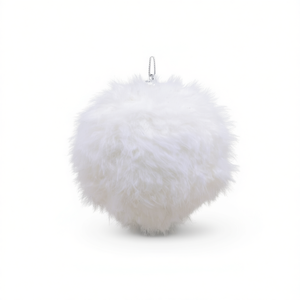 White Foam Christmas Ornament 10Cm Round Ball Hanging Decor For Tree - Product Image 1