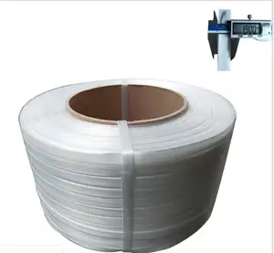 Correia de cordão de amarração de carga para embalagem manual de cor branca, fibra de poliéster composta com material PE, correia com fivela