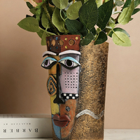 Juego de Macetas con Diseño Cubista, Regalo Ideal, Florero Abstracto con Forma de Cabeza, Maceta Colorida para Entusiastas del Arte, Decoración Moderna para el Hogar