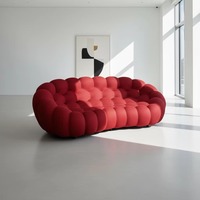 Canapé sectionnel 3 places en tissu, design moderne et créatif, avec forme moulée, ensemble de luxe en éponge pour la vente en gros