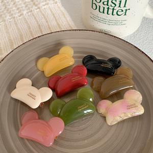 Cartoon Mickey Schattige Beer Dier Haar Clip Voor Baby Kid Merk Mini Black Shell Creaseless Alligator Haarclip Custom - Product Image 2