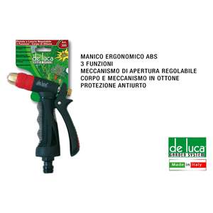 Pistolet lanceur réglable à 3 fonctions avec corps en laiton et buse - Product Image 1